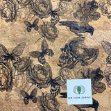 SALE - Printed Spies of Odin Cork Fabric