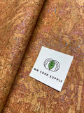 SALE - Natural Root with Rainbow Fleck Cork Fabric