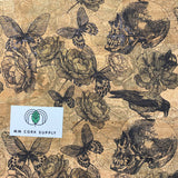 SALE - Printed Spies of Odin Cork Fabric