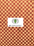 SALE Printed Checkers in Brick Cork Fabric