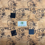 Printed Smokey Lily Cork Fabric