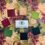 Printed Wine Orchid Cork Fabric
