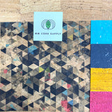 SALE - Printed Triangle Splash Cork Fabric