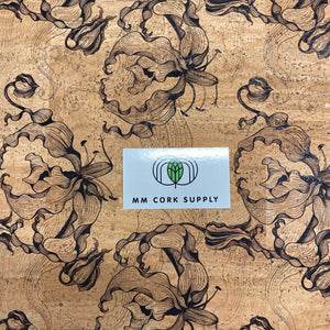 Printed Smokey Lily Cork Fabric