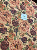 Printed Rose Cork Fabric
